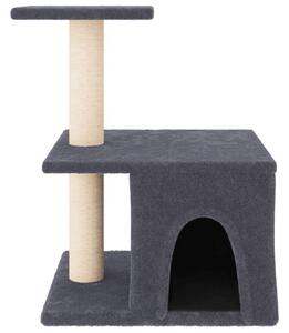 Ansamblu pisici cu stâlpi din funie sisal, gri închis, 48 cm