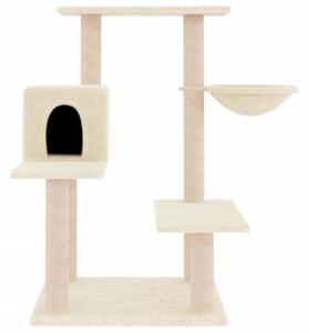 Ansamblu de pisici cu stâlpi din funie de sisal, crem, 82,5 cm