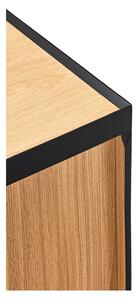 Comodă neagră/în culoare naturală joasă cu aspect de lemn de stejar 110x85 cm Arista – Teulat