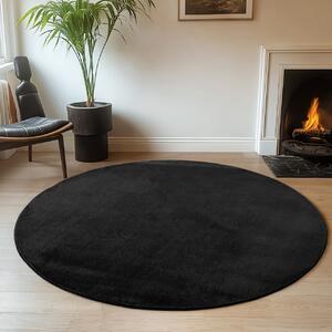 Covor Joy Negru, Rotund, D80 cm