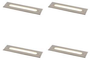 Set de 4 spoturi moderne de sol din oțel 30 cm, inclusiv LED IP65 - Eline