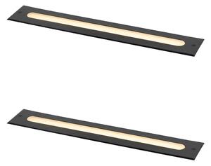 Set de 2 spoturi moderne de sol negre 50 cm incl. LED IP65 - Eline