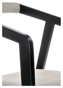 Scaun AZUL, negru/gri, lemn masiv/stofa catifelata, 50x53x79 cm