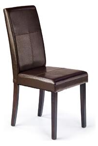 Scaun tapitat Kerry, maro/wenge, lemn malaezian/piele ecologica, 45X46