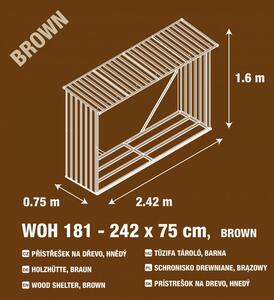 Șopron lemne G21 WOH 181, 242 x 75 cm, maro