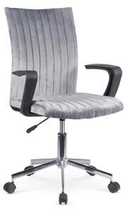 Scaun de birou DORAL, gri/negru/crom, stofa catifelata/metal, 55x58x88