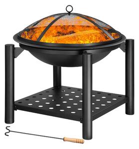 Gardebruk FIRE 101100 Vatra portabilă de foc cu spațiu pentru lemne 55cm, negru