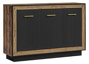 Comoda FOX12, stejar eger/negru, PAL, 135x39x91 cm