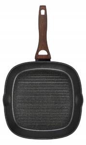 Tigaie grill 26x26cm, invelis Qualum Basic Stone Edition, Darkwood