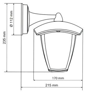 Aplică LED de exterior LUNA 1xE27/60W/230V IP44 Brilagi