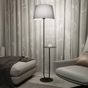 EMIBIG LIGHTING Hotel lampadar, gri/negru, inaltime 150 cm, tesatura/metal, Gri, Camera de zi / sufragerie, Țesătură / Textil, Modern
