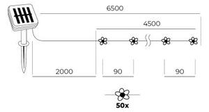 Instalație LED RGB solară 50xLED/0,12W/1,2V 1xAA IP44 600 mAh
