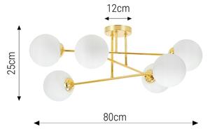 Lustră pe tijă 6xE27/35W/230V d. 80 cm auriu