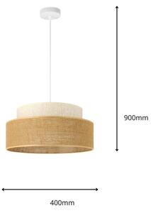 Lustră pe cablu BOHO 1xE27/60W/230V alb/bej