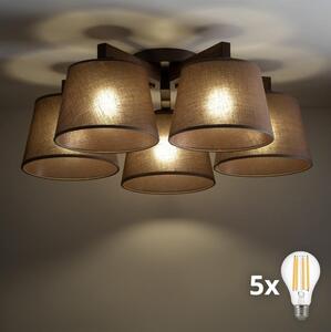BRILAGI - lustra LED aplicată LATTE 5xE27/15W/230V pin/maro