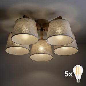 BRILAGI - Plafonieră LED aplicată LATTE SABIA 5xE27/15W/230V pin/crem