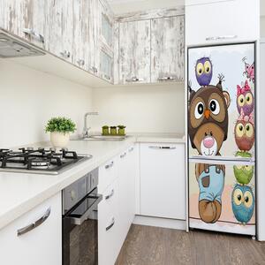 Foto Autocolant pentru piele al frigiderului Ursul și Owl