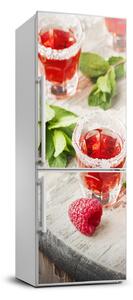 Foto Autocolant pentru piele al frigiderului Zmeură și băuturi