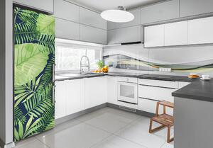 Autocolant pe frigider frunze tropicale