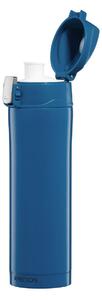 Cana termica 420ml cu buton de siguranta, albastru, Glossy