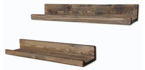 Set 2 rafturi din lemn pentru perete Simple