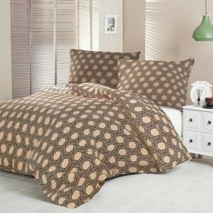 Kvalitex Satin lenjerie de pat Luxury Collection Carero bej, 140 x 220 cm, 70 x 90 cm