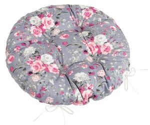 Bellatex Pernă de scaun Adéla matlasată rotundăFlowers rose roz 40 x 40 cm