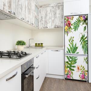 Autocolant frigider acasă flori tropicale
