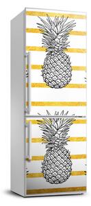 Autocolant pe frigider benzi de ananas