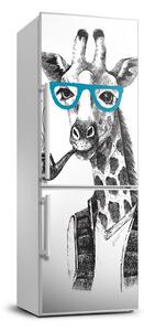 Autocolant pe frigider ochelari Girafele