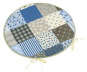 Bellatex Pernă de scaun Adele rotundă netedăPatchwork albastru 40 x 40 cm