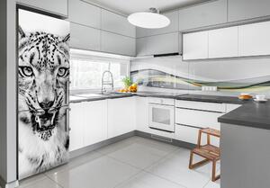 Autocolant pe frigider leopard de zăpadă