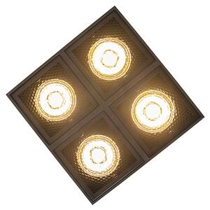 Spotlight de design negru cu 4 lumini - Qubo Honey