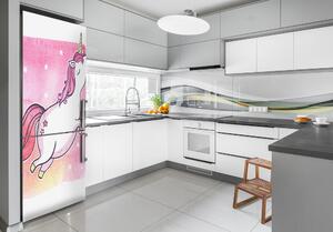 Foto Autocolant pentru piele al frigiderului unicorn roz
