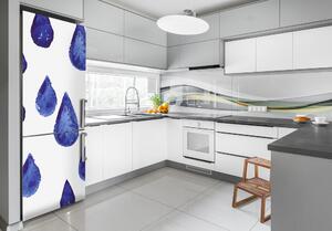 Autocolant frigider acasă picături albastre