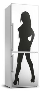 Autocolant pe frigider silueta unei femei
