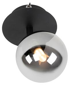 Spotlight rustic reglabil negru cu sticlă fumurie - Atena