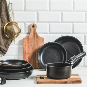 Set oale cu maner detasabil, 4 piese, invelis Qualum Basic Stone Edition, Gold