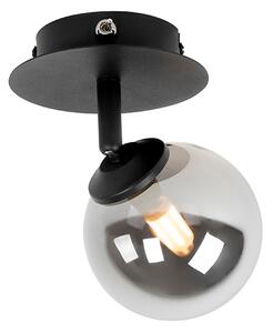 Spotlight rustic reglabil negru cu sticlă fumurie - Atena