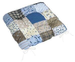 Bellatex Pernă de scaun Adele matlasată Patchworkalbastru , 40 x 40 cm