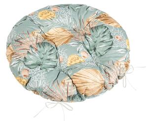 Bellatex Pernă de scaun Adela matlasată rotundăMonstera roz galben, 40 x 40 cm