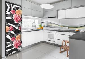 Autocolant pe frigider trandafiri zebră
