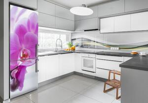 Autocolant pe frigider orhidee roz