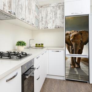 Autocolant pe frigider Mersul pe jos elefant XL