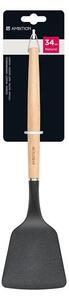 Spatula cu maner lemn, plastic gri, Natural
