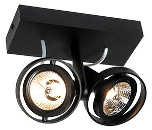 Spotlight modern negru cu 2 lumini - Master 70