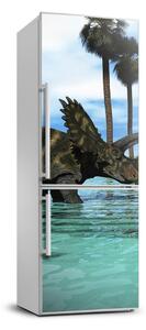 Foto Autocolant pentru piele al frigiderului Dinozauri pe plaja XL