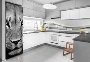 Autocolant pe frigider Portret de un leu XL