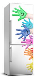 Autocolant frigider acasă mâinile vopsite