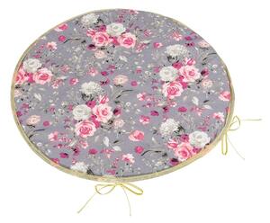 Bellatex Pernă de scaun Adéla rotundă netedă Floriroz trandafir 40 x 40 cm